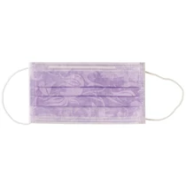 Euronda "Zorro" PROTECTION 3 FLORAL szájmaszk, virágos lila 50db (3 rétegű)