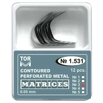 Félkörös, domborított fémmatrica közepes gingivális fülel 0,05mm (12 db) - TOR