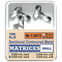 Szekcionált fém matrica, kicsi, 50mic., kemény, 10db - TOR