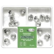 Domborított, átlátszó matrica szorítógyűrűvel, moláris (16db) - TOR