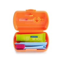 Curaprox Travel Set Utazó szett NARANCS (fogkefe, mini fogkrém, fogköztisztító kefe)