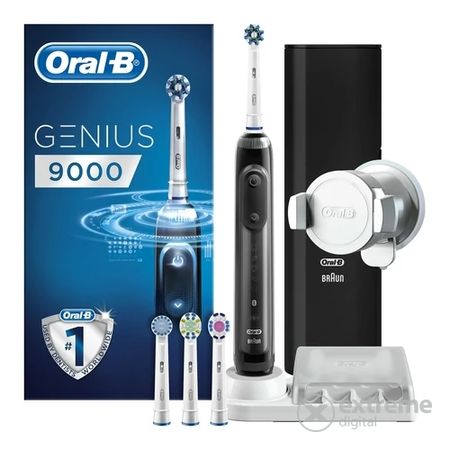 Oral-B PRO 9000 Genius Fekete, CrossAction fejjel - Oral-B-Braun