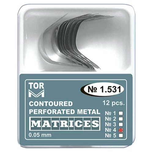 Félkörös, domborított fémmatrica nagy gingivális fülel 0,05mm (12 db) - TOR