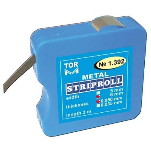 Fémmatricaszalag tekercs (3m x 6mmx0,05mm) szögletes dobozban - TOR
