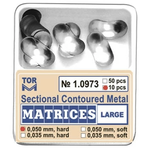 Szekcionált fém matrica, nagy, 50mic., kemény, 10db - TOR