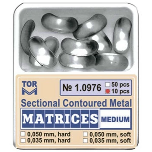 Szekcionált fém matrica, közepes, 35mic., kemény, 10db - TOR