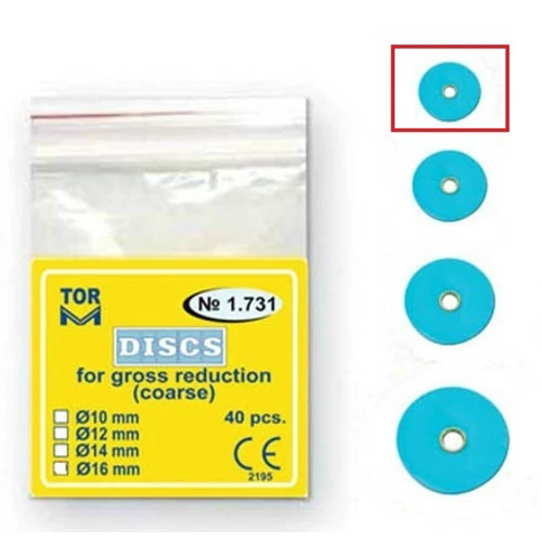 Polírkorongok durva polírozáshoz, kék, 10mm (40db) - TOR