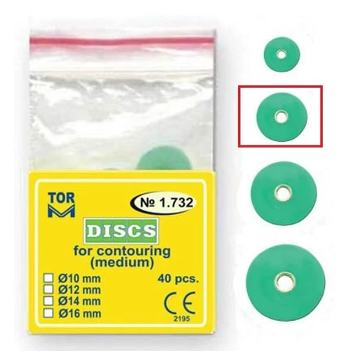 Polírkorongok konturáláshoz, zöld, 12mm (40db) - TOR