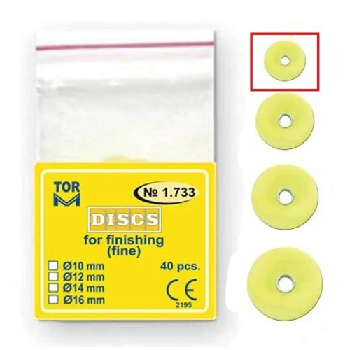 Polírkorongok finírozáshoz, sárga, 10mm (40db) - TOR
