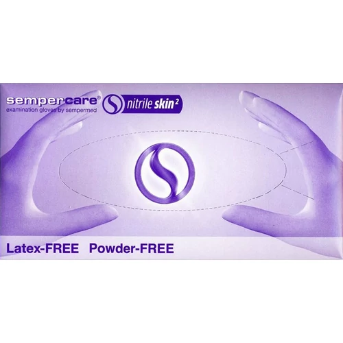 SEMPERMED Sempc. nitril  Velvet (Skin2) púdermentes S (lila, 200db) vizsgálókesztyű