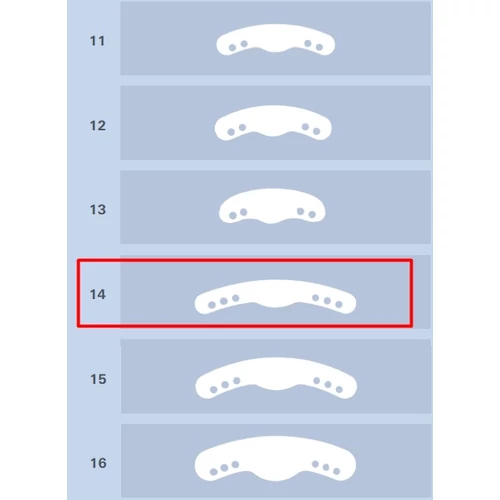 Matrica félkörös 14-es 12db, keskeny, molárisokhoz