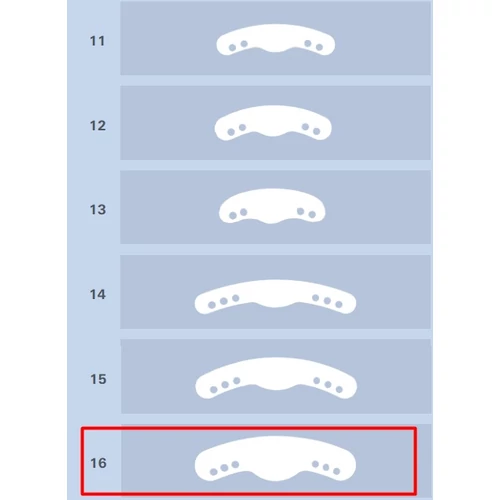 Matrica félkörös 16-os 12db, széles, molárisokhoz