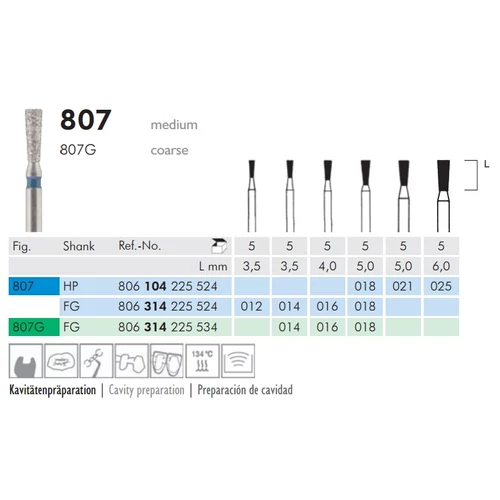 Gyémánt fúró turbinába 807G314018