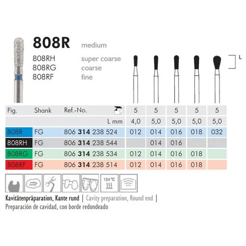 Gyémánt fúró turbinába 808R314016