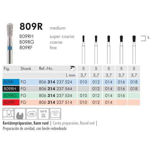 Gyémánt fúró turbinába 809R314014