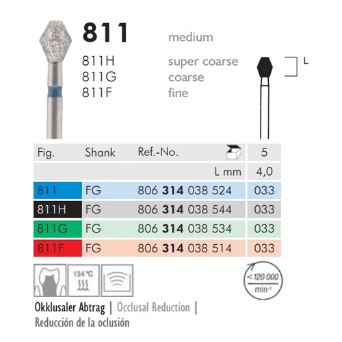 Gyémánt fúró turbinába 811G314033