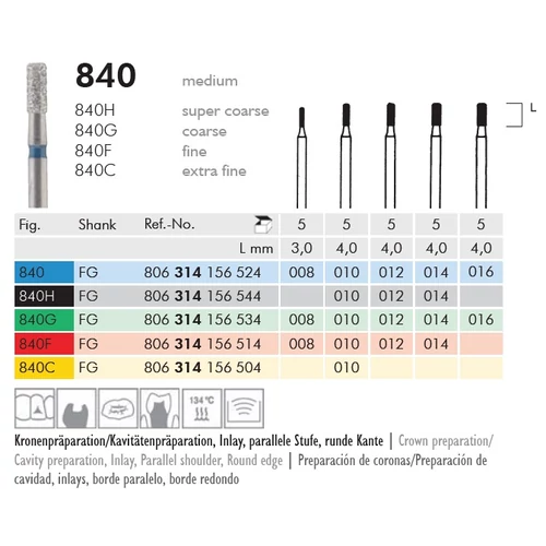Gyémánt fúró turbinába 840G314008