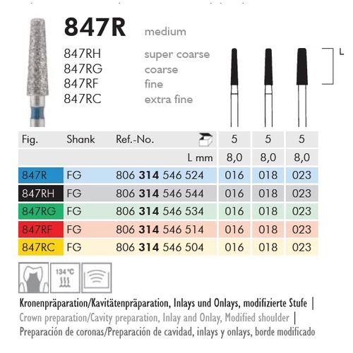 Gyémánt fúró turbinába 847RF314018