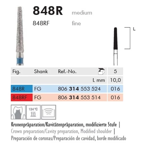 Gyémánt fúró turbinába 848R314016