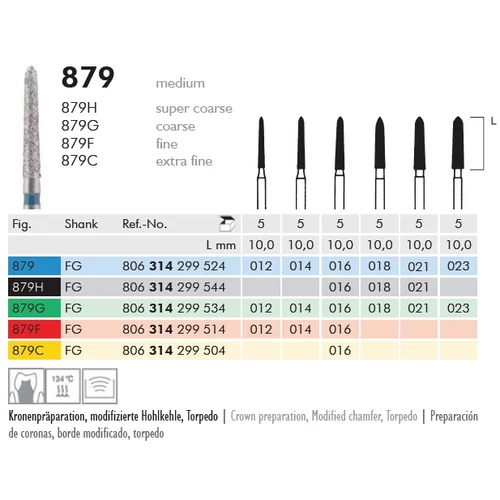 Gyémánt fúró turbinába 879H314021