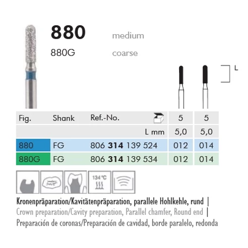 Gyémánt fúró turbinába 880G314014