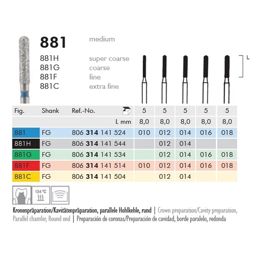 Gyémánt fúró turbinába 881G314012