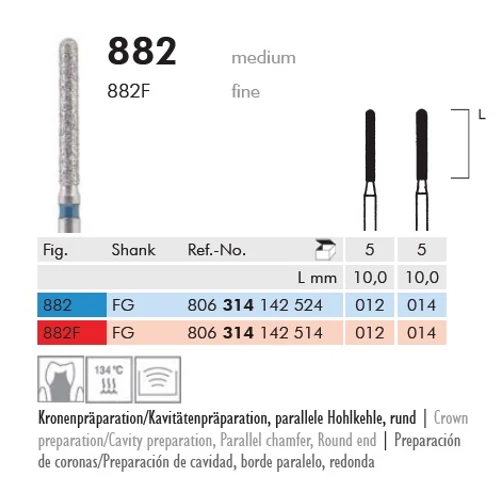 Gyémánt fúró turbinába 882F314012