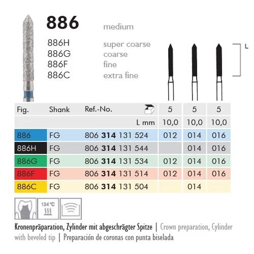Gyémánt fúró turbinába 886H314016