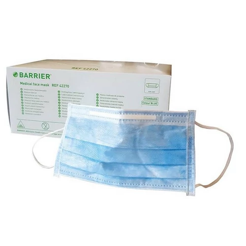 Szájmaszk orrmerevítős gumis, kék 50 db
