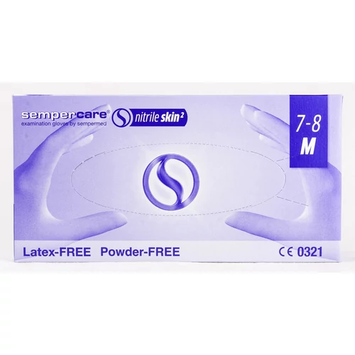 Sempc. nitril skin2 púdermentes XL (lila, 180db)