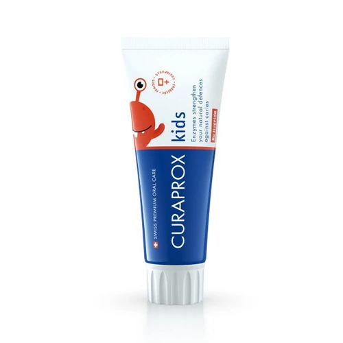 Curaprox kids gyerek fogkrém, eper ízű, fluoridmentes, 60ml