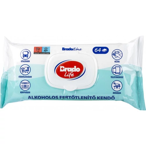 Bradolife Alkoholos Fertőtlenítő Kendő 64Db Kupakos