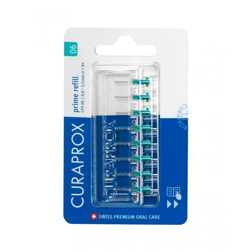 Curaprox CPS 06 prime fogköztisztító kefe, türkiz, utántöltő (8 db)