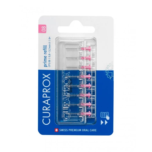 Curaprox CPS 08 prime fogköztisztító kefe, rózsaszín, utántöltő (8 db)