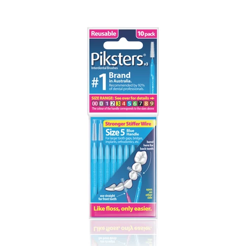 Piksters fogköztisztító kefe világoskék 5, 10 db