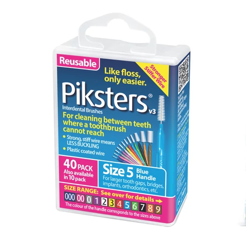 Piksters fogköztisztító kefe világoskék 5, 40 db