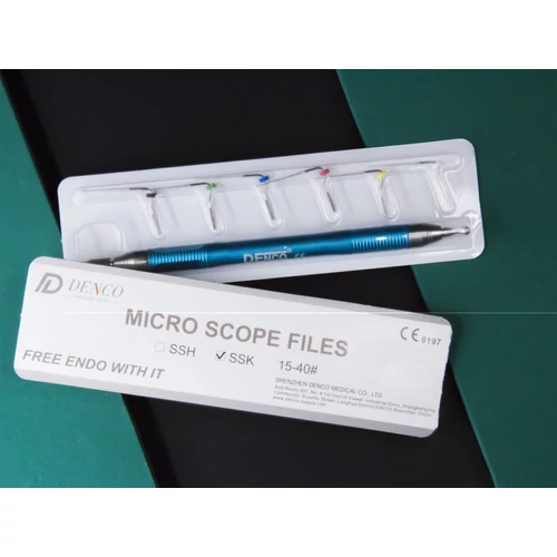 Micro Scope K-File endodonciai fájl sorozat 15-40 6db + 1 kék nyél - Denco