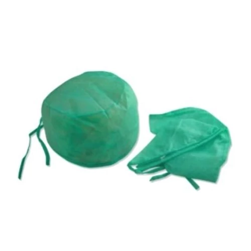 Műtős sapka, kötős, 100 db kék/zöld