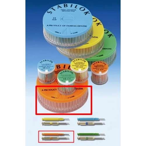 Stabilok parapulpális csap narancs 100db titán 0,76mm