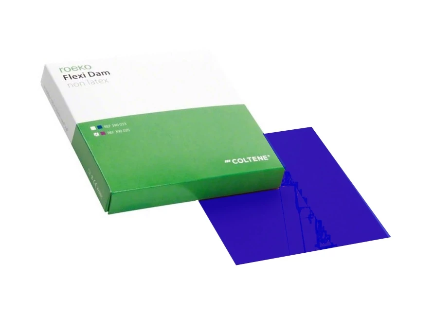 Flexi dam kofferdam gumi, kék, latexmentes, 30db - ROEKO