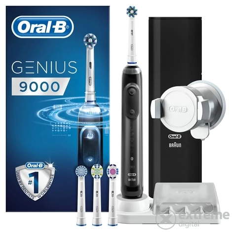 Oral-B PRO 9000 Genius Fekete, CrossAction fejjel - Oral-B-Braun