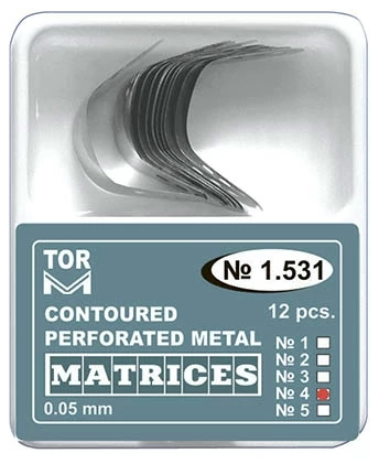 Félkörös, domborított fémmatrica nagy gingivális fülel 0,05mm (12 db) - TOR