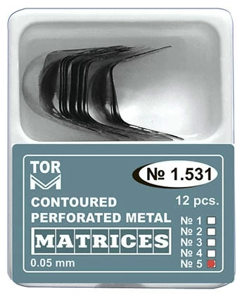 Félkörös, domborított nagy fémmatrica nagy gingivális fülel 0,05mm (12 db) - TOR
