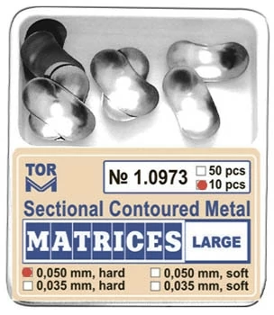 Szekcionált fém matrica, nagy, 50mic., kemény, 10db - TOR