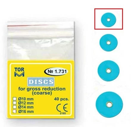 Polírkorongok durva polírozáshoz, kék, 10mm (40db) - TOR