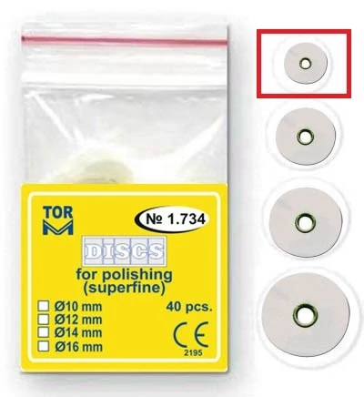 Polírkorongok finom polírozáshoz, fehér, 10mm (40db) - TOR