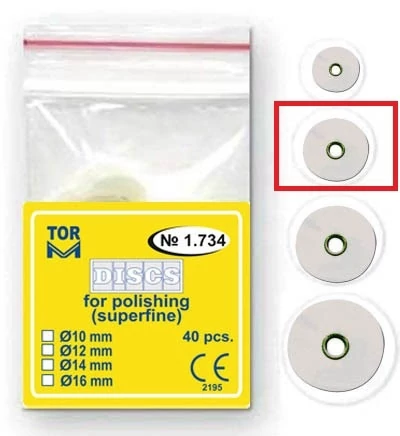Polírkorongok finom polírozáshoz, fehér, 12mm (40db) - TOR