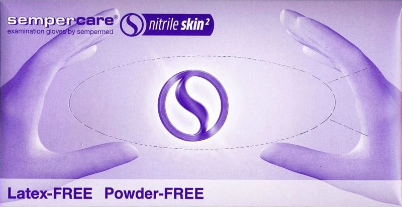 Sempc. nitril skin2 púdermentes S (lila, 200db)