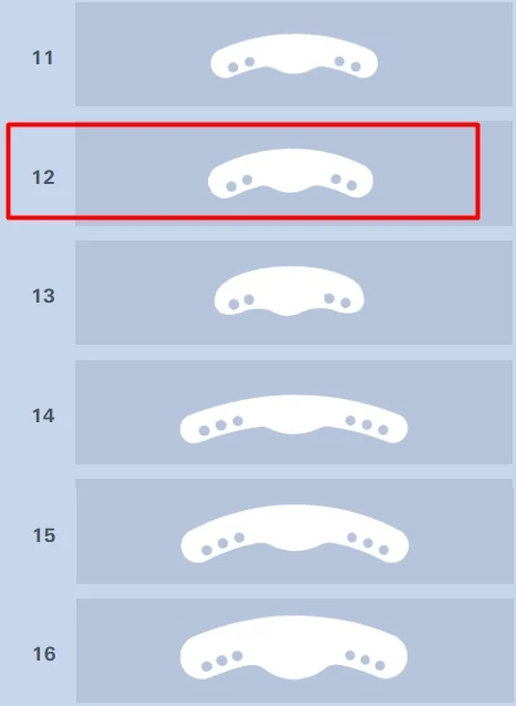 Matrica félkörös 12-es 12db, közepes, premolárisokhoz