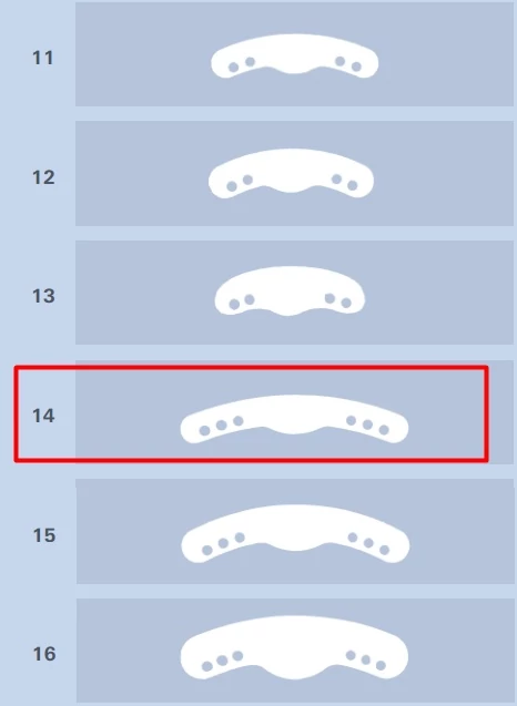 Matrica félkörös 14-es 12db, keskeny, molárisokhoz